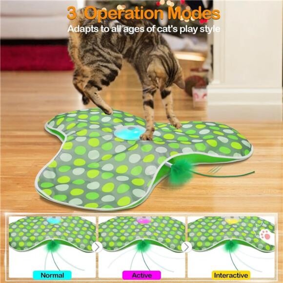 Interactive Cat Toys Rechargeable,Moving Concealed Feathers,Real Mouse - Picture 5 of 7